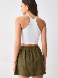 Organic cotton gauze miniskirt