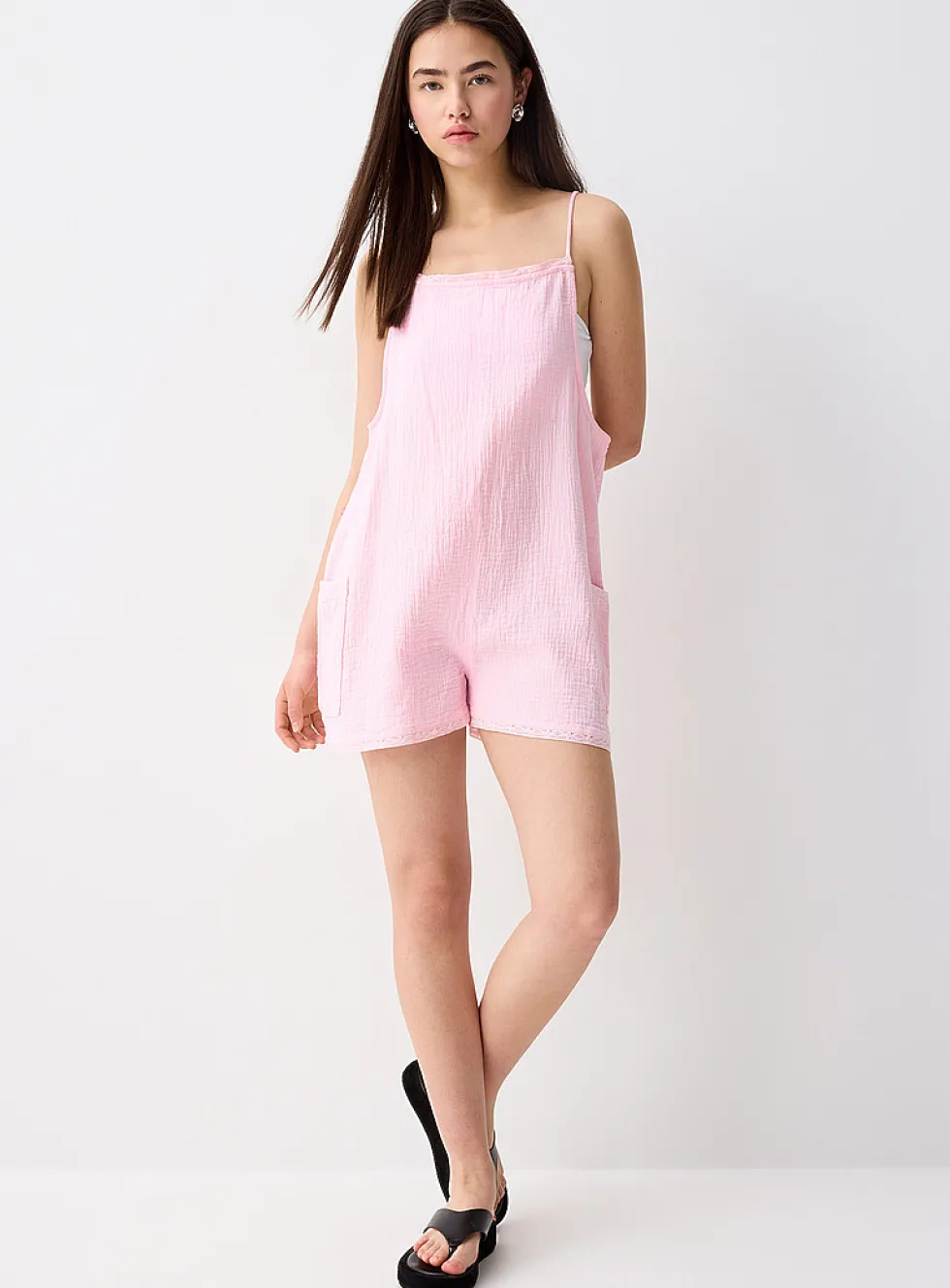 Organic cotton gauze romper