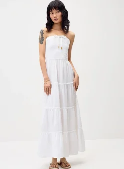 Organic cotton gauze tiered tube dress