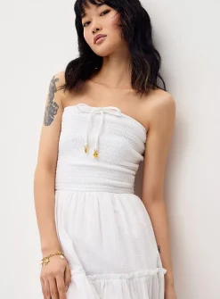 Organic cotton gauze tiered tube dress