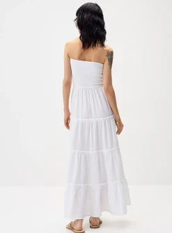 Organic cotton gauze tiered tube dress