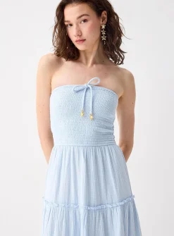 Organic cotton gauze tiered tube dress