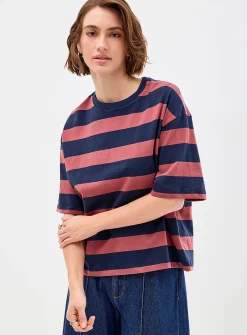 Organic cotton striped boxy T-shirt