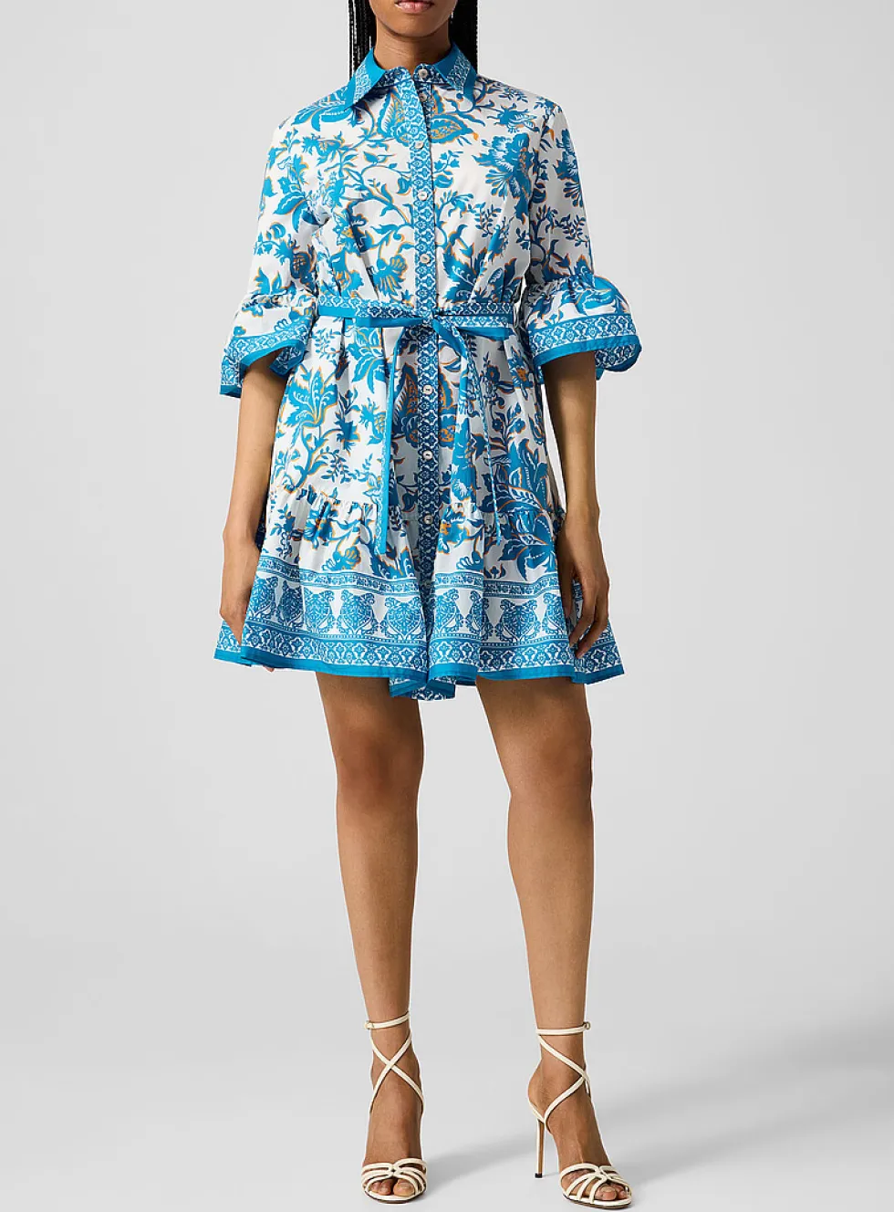 Ornamental flowers shirtdress