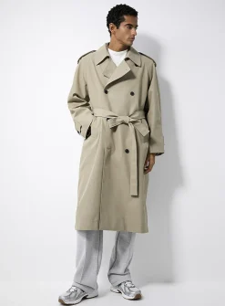 Oversized belted trench coat