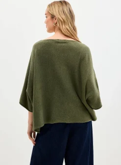 Oversized boxy-fit boat-neck sweater