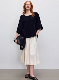 Oversized boxy-fit boat-neck sweater