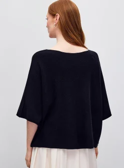 Oversized boxy-fit boat-neck sweater