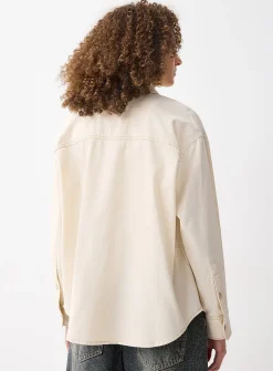 Oversized denim shirt