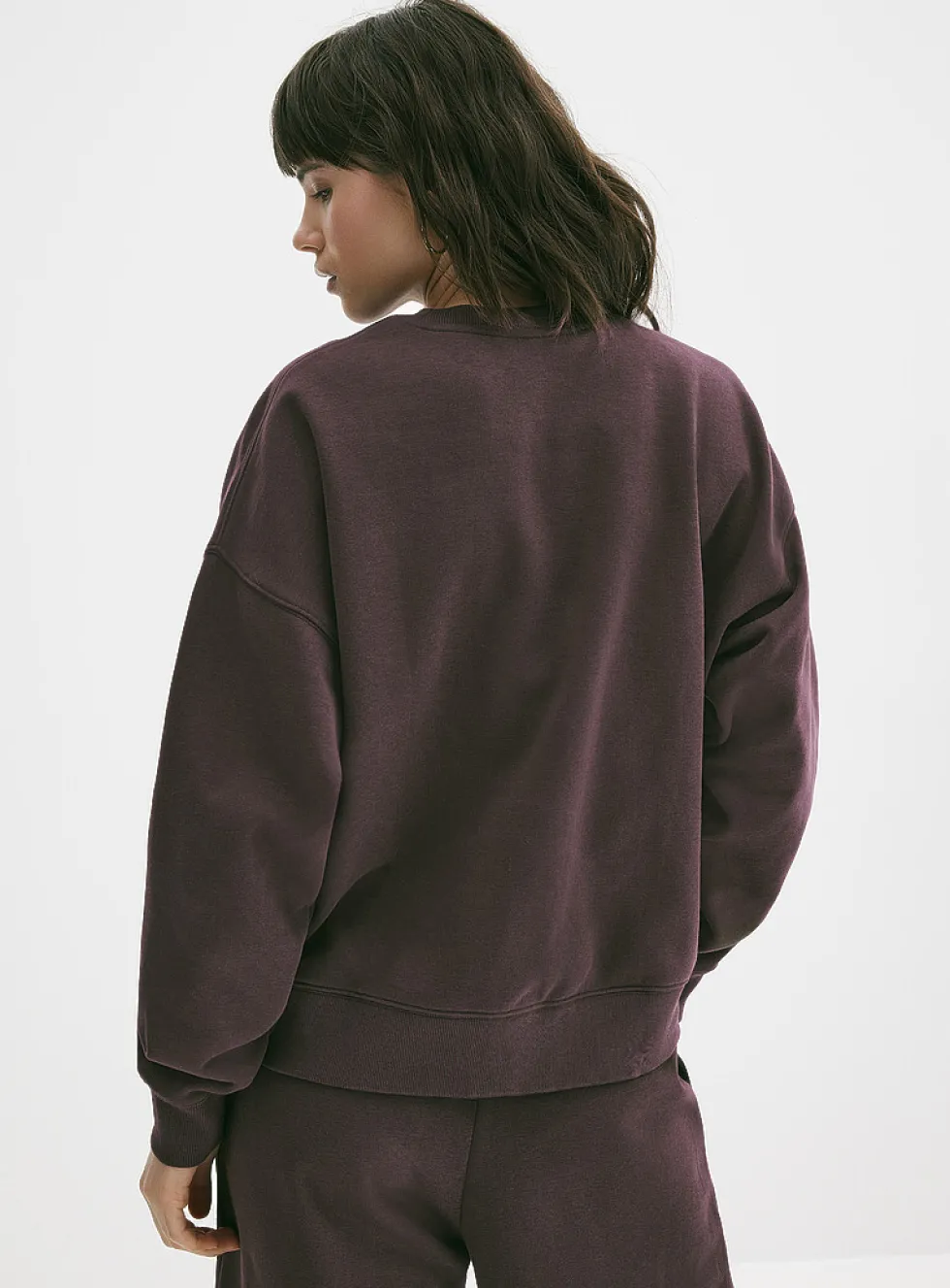 Oversized fleece crew-neck sweatshirt