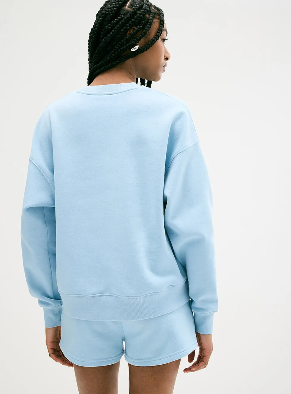 Oversized fleece crew-neck sweatshirt