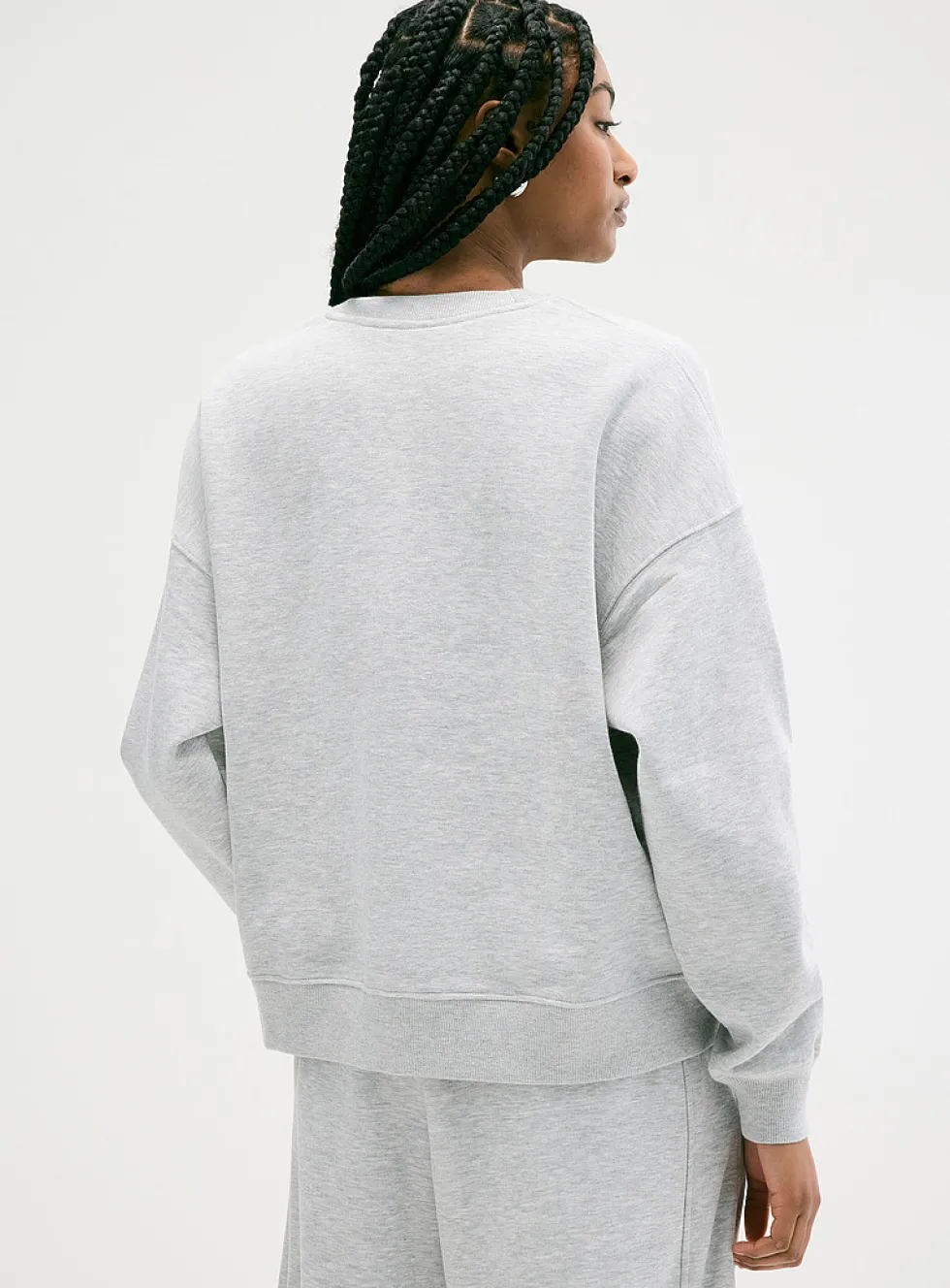 Oversized fleece crew-neck sweatshirt