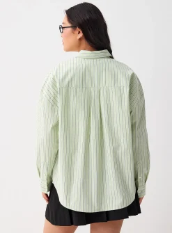 Oversized patterned poplin shirt