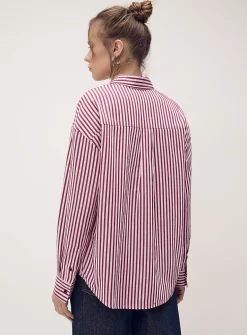 Oversized patterned poplin shirt