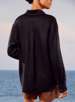 Oversized pure linen shirt
