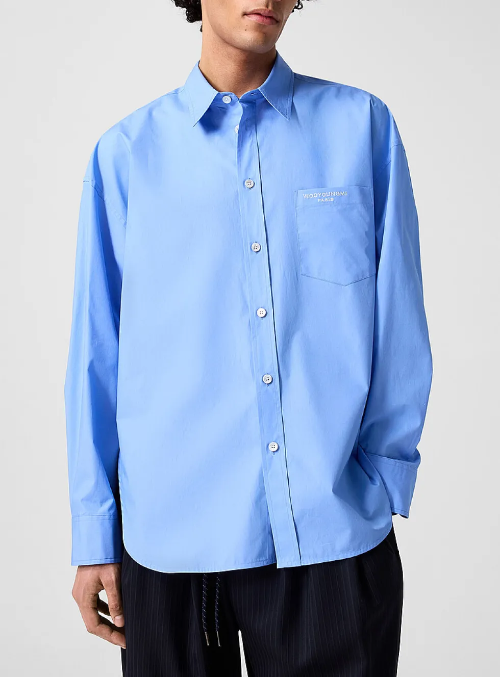 Oversized solid poplin shirt