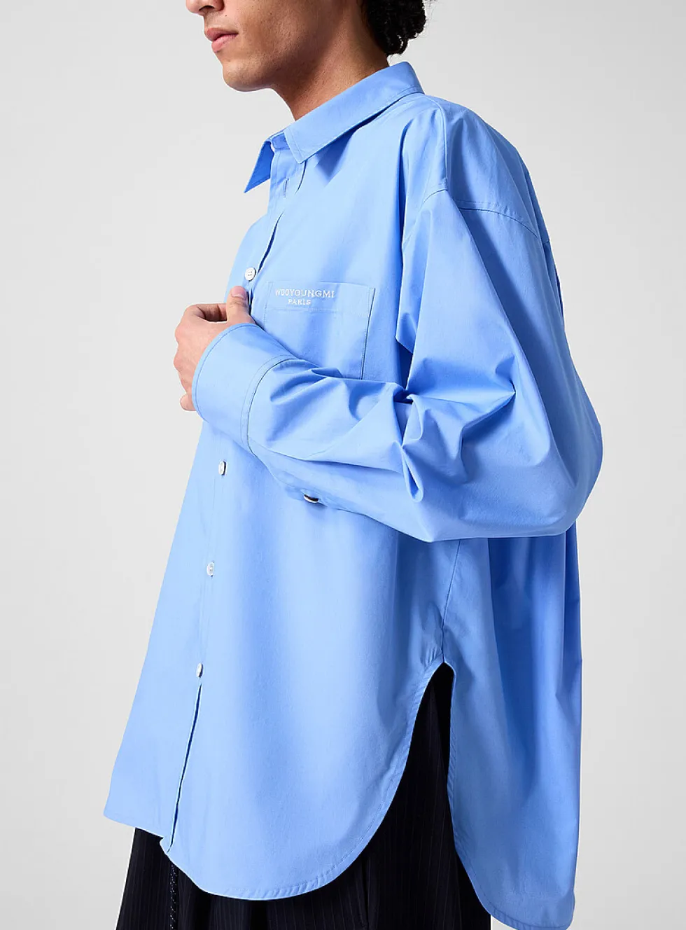 Oversized solid poplin shirt