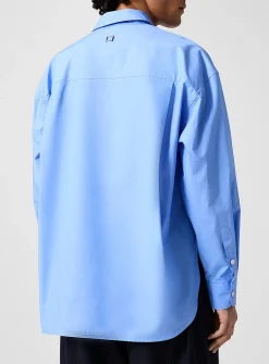 Oversized solid poplin shirt