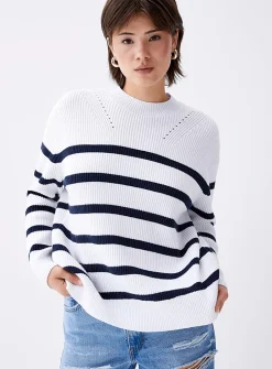 Oversized striped sweater
