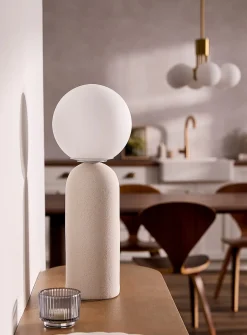 Painted ceramic globe table lamp