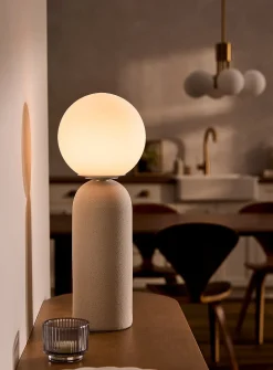 Painted ceramic globe table lamp