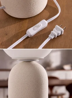 Painted ceramic globe table lamp