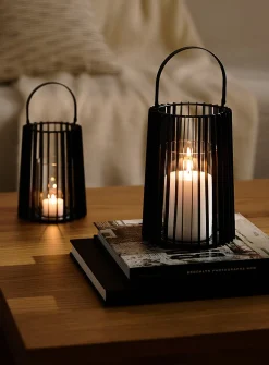 Painted metal large mesh lantern