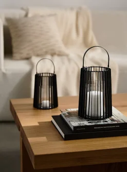 Painted metal large mesh lantern