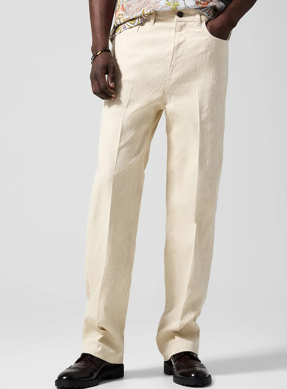 Paisley jacquard ecru jean