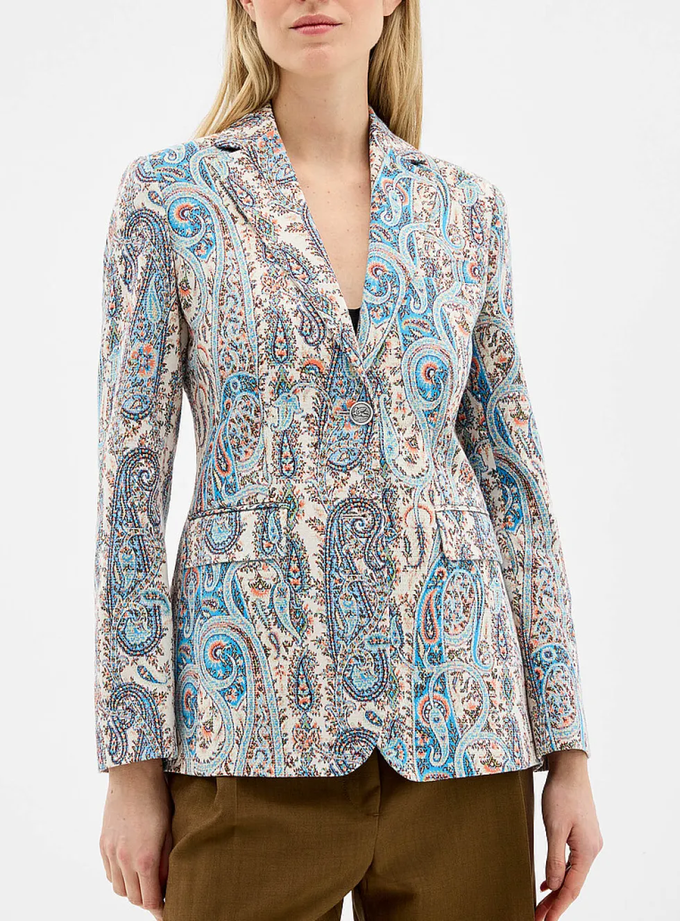 Paisley jacquard fitted jacket