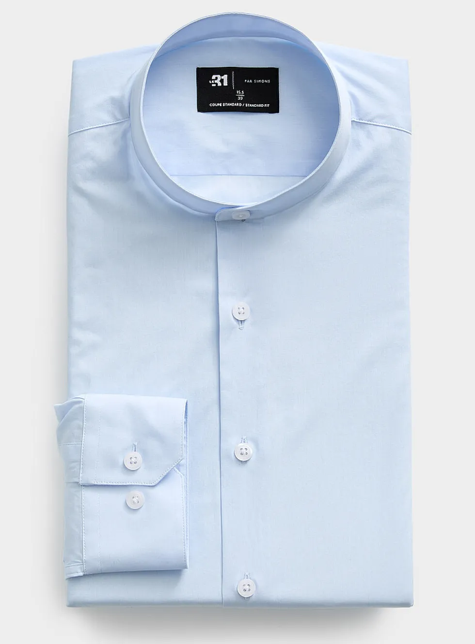 Pale blue officer-collar shirt