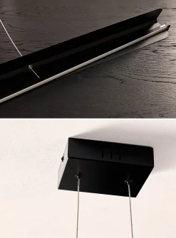 Pamelyn matte black long light fixture