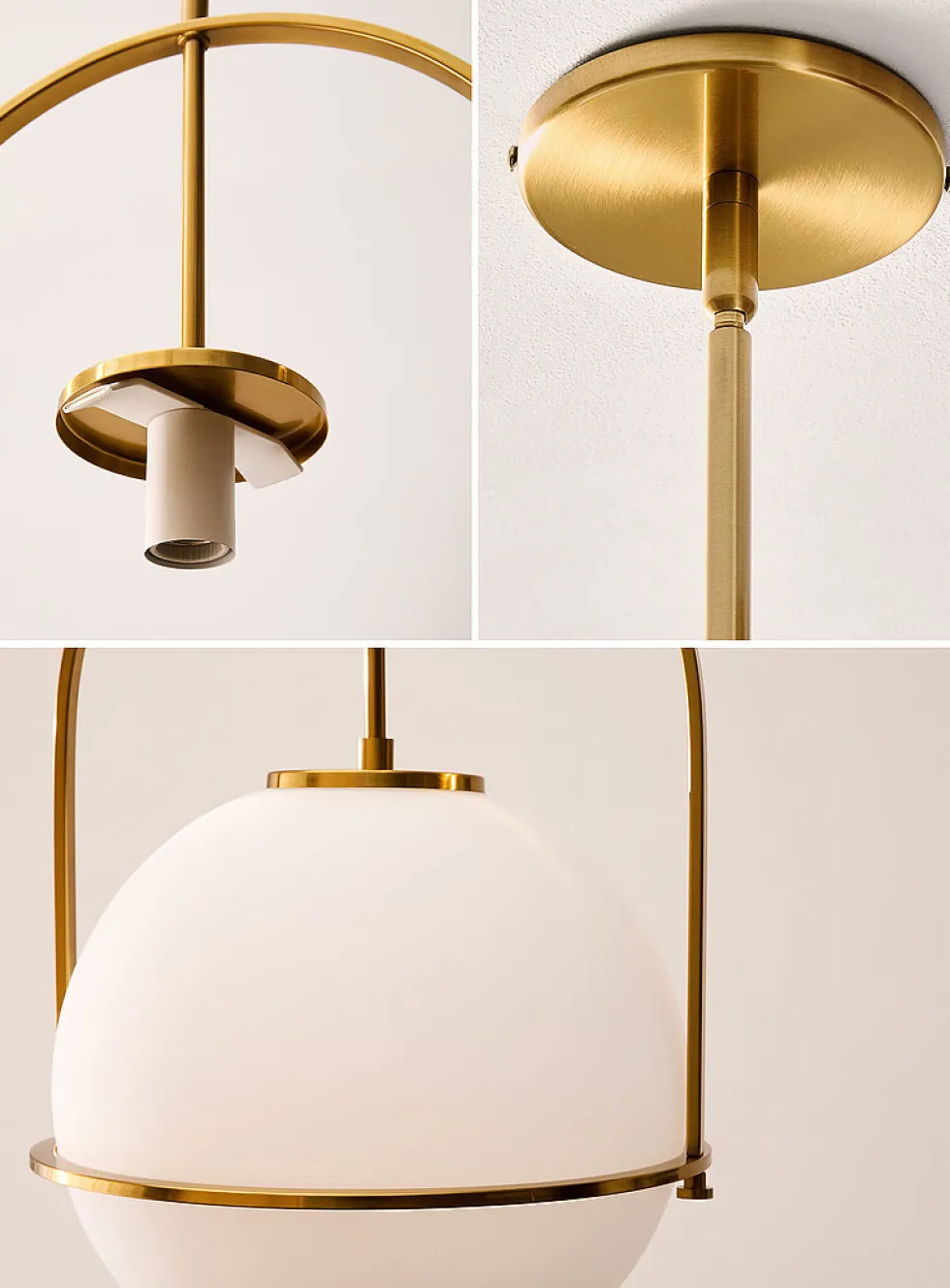 Paola brass globe light fixture