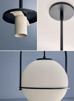 Paola matte black globe light fixture