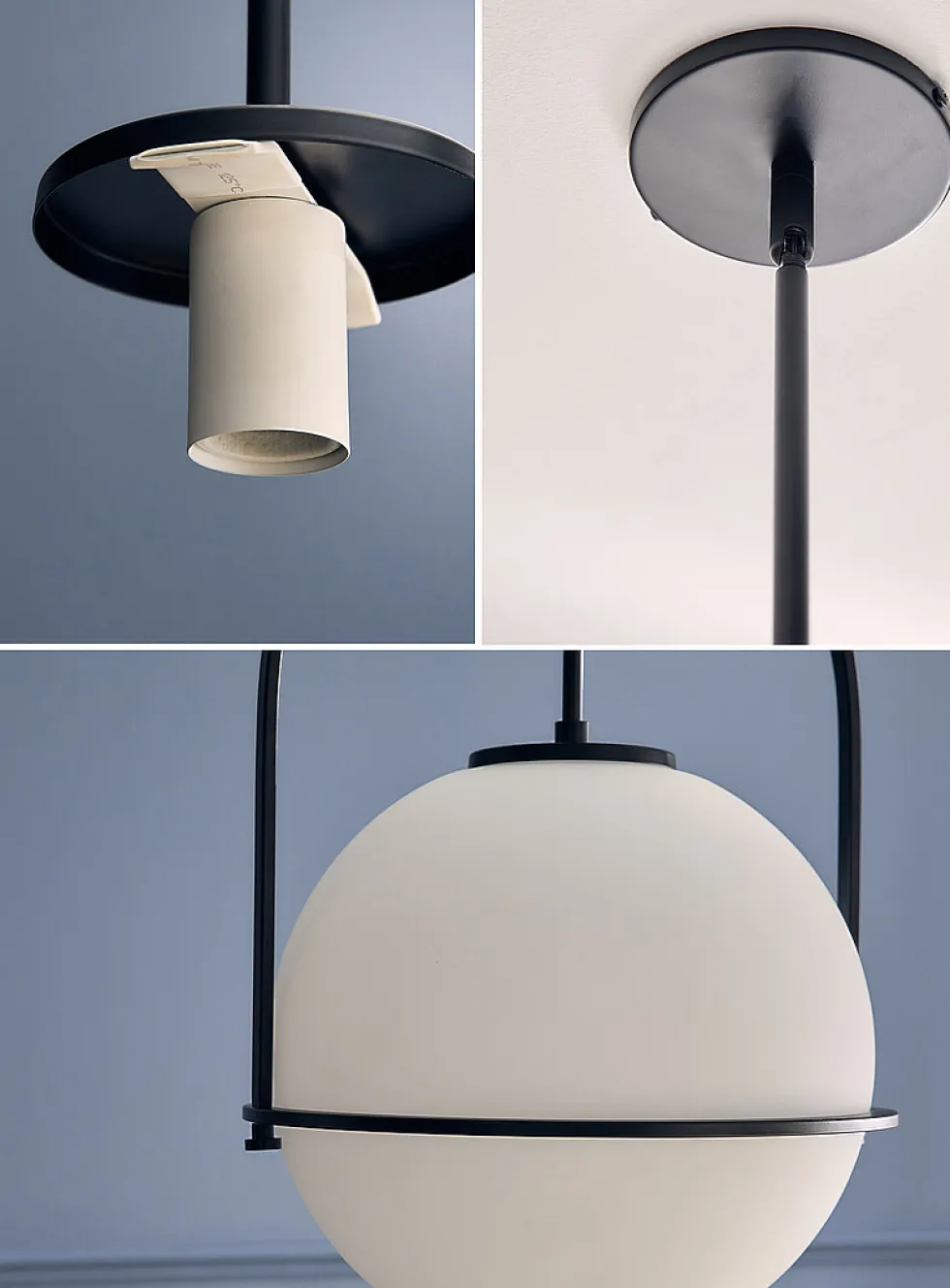 Paola matte black globe light fixture