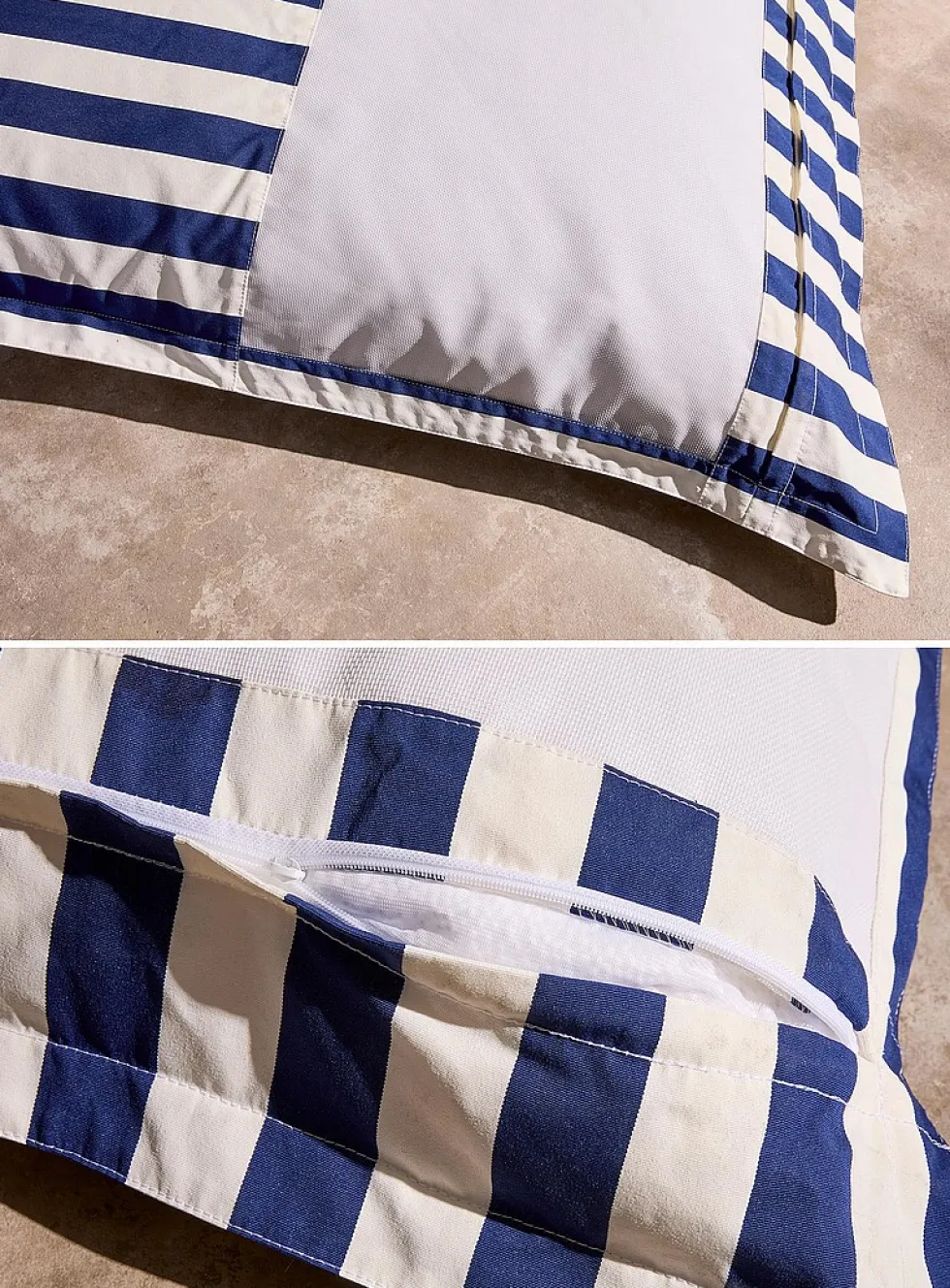 Parasol-stripe floating beanbag chair