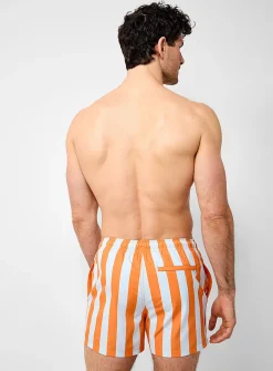 Parasol-stripe swim short