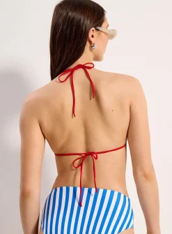 Parasol-stripe triangle top