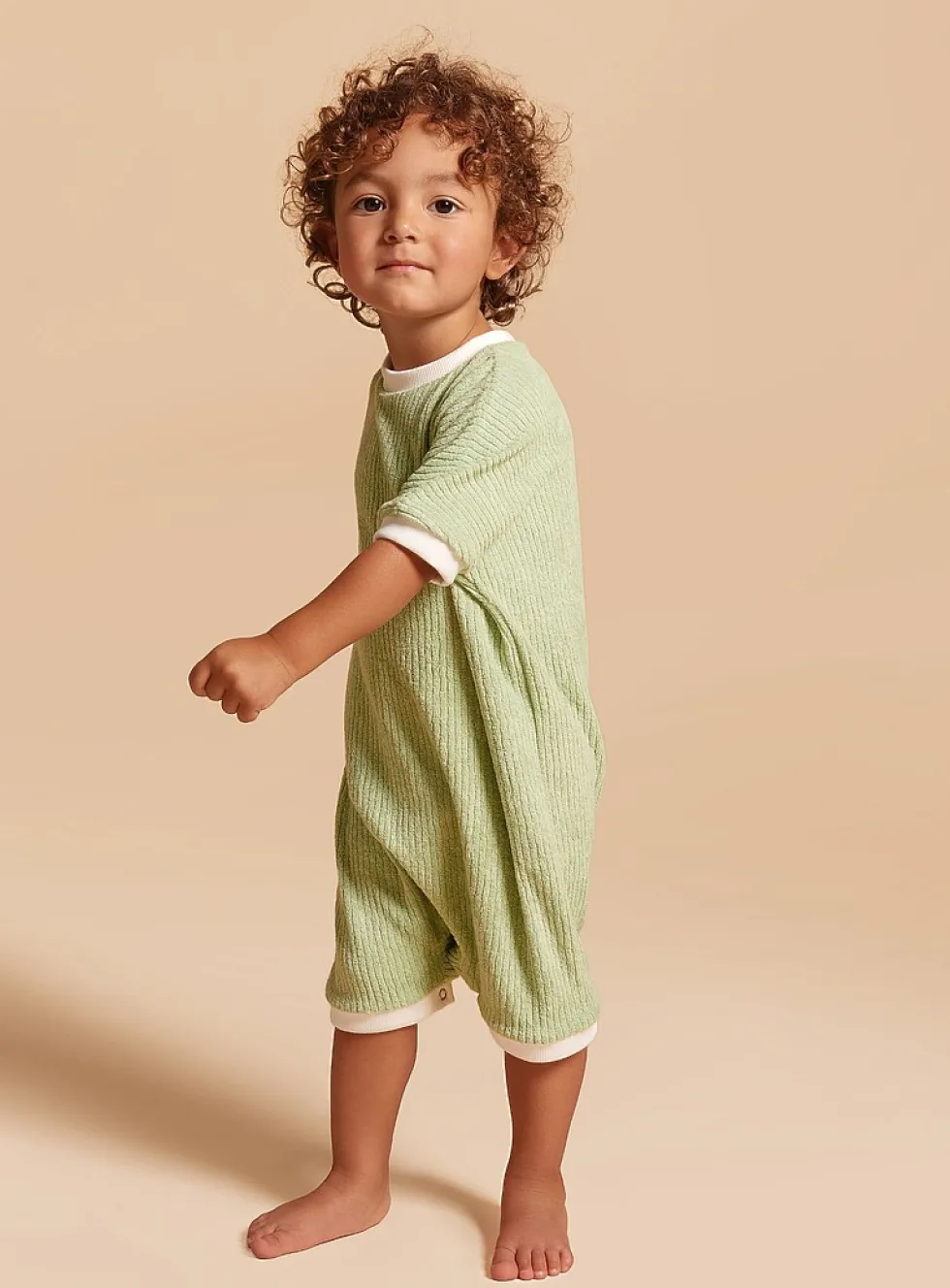 Pastel green terry romper