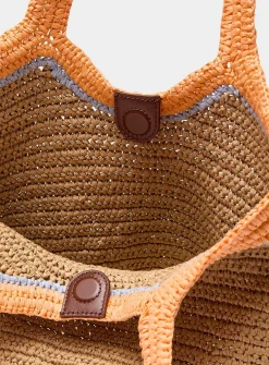 Pastel raffia tote