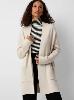Patch pocket open cardigan