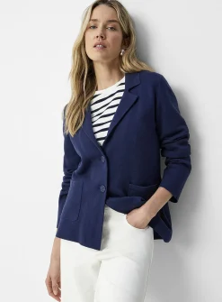 Patch pockets blazer-style cardigan