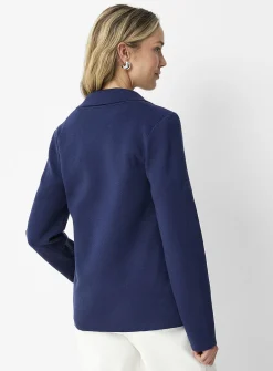 Patch pockets blazer-style cardigan