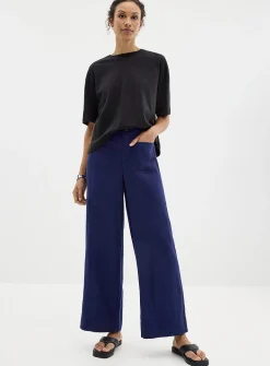 Patch pockets pure linen pant