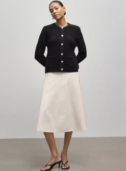 Patch pockets textured cardigan