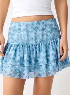 Patterned chiffon miniskirt