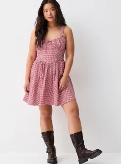 Patterned fit-and-flare minidress