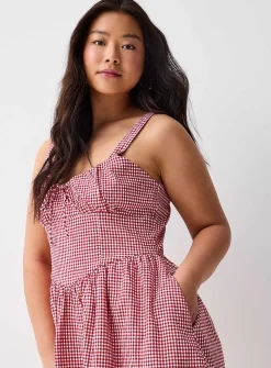 Patterned fit-and-flare minidress