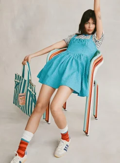 Patterned fit-and-flare minidress