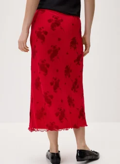 Patterned mesh maxi skirt